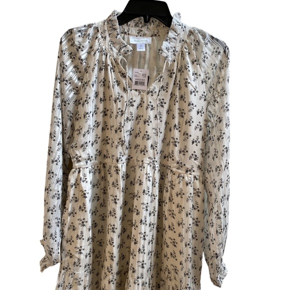 Motherhood Maternity Shadow Long Sleeve Ruffle Tier Maternity Maxi Dress XS NWT - Picture 12 of 13